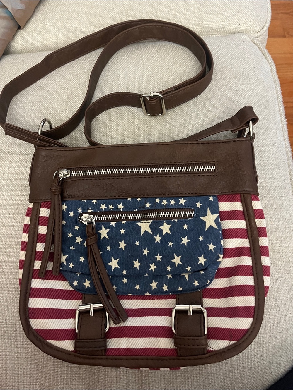 Y2K Handbag bag purse 4 th of July USA Stars & Stripes Accent vegan leather NEW